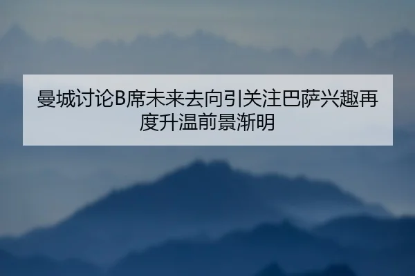 曼城讨论B席未来去向引关注巴萨兴趣再度升温前景渐明 - kaiyun